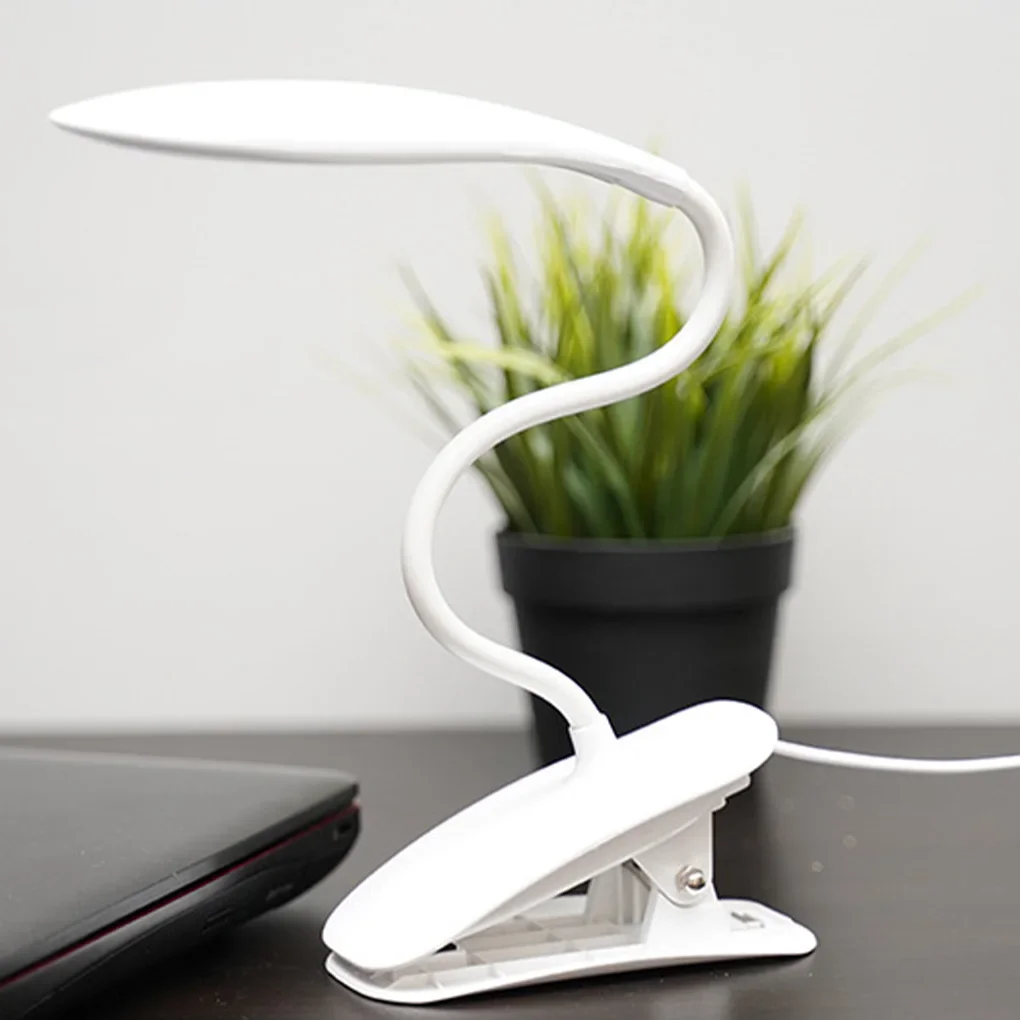 Night Light LED 360° Flexible Clip Desktop Lamp 6000K 1.5W Non-slip Bedside Table Reading Light