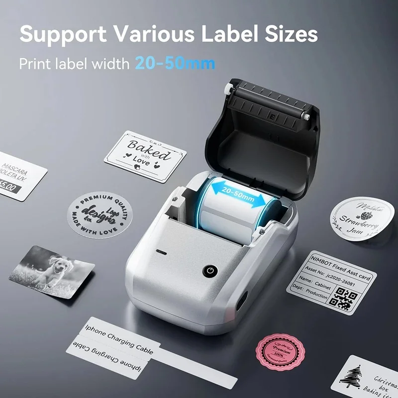 NIIMBOT B1 Portable Thermal Printer With Tapes 2 Inch Adhesive Label Printer Sticker Maker Support Smartphones PC