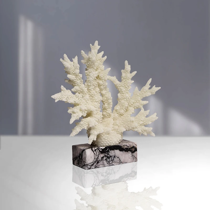 Modern Nordic simulation resin coral ornament light luxury living room TV cabinet