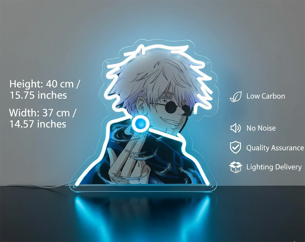 Insegna al neon personalizzata Animes Jujutsu Kaisen Gojo - Luce notturna in acrilico a LED per la casa, decorazione della camera da letto alimentata tramite USB, regalo per la decorazione della sala giochi