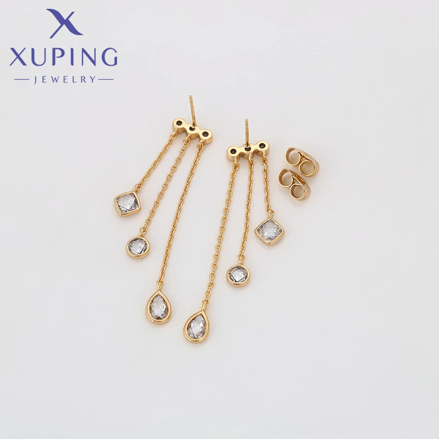Xuping Jewelry New Arrival Fashion Серьги Drop Earring of Gold Color Huggies Ear for Women Girl Party Gift X001019835