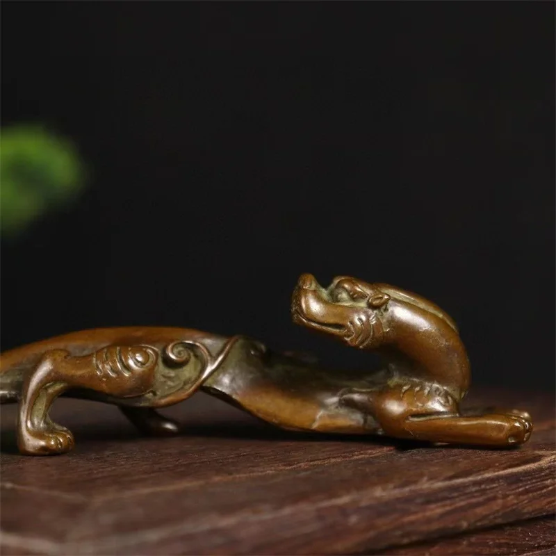Little Fairy/ Retro Copper Solid Red Dragon Home Decoration Sculpture Living Room Desk Tea Pet