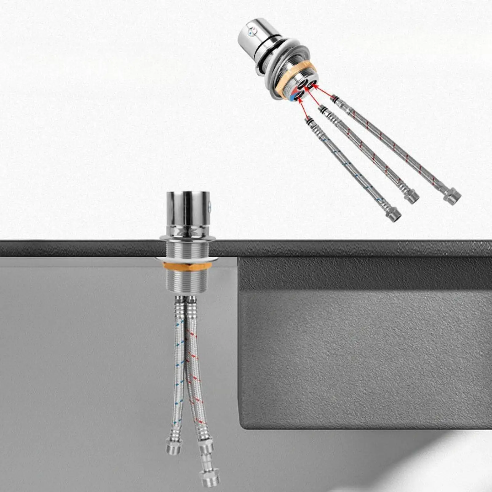 Water Mixing Valve Controller for Accurate Temperature Adjustment in Kitchen Sink Shower and Exterior Wall Use