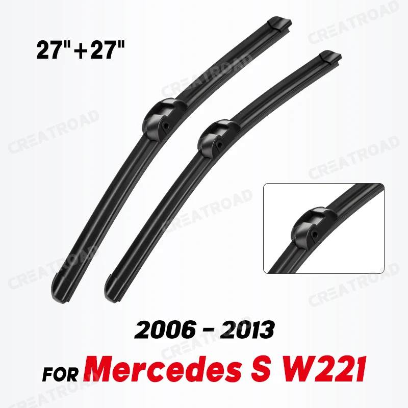 Wiper LHD Front Wiper Blades For Mercedes Benz S-Class W221 2006 - 2013 Windshield Windscreen Clean Window Brush 27\