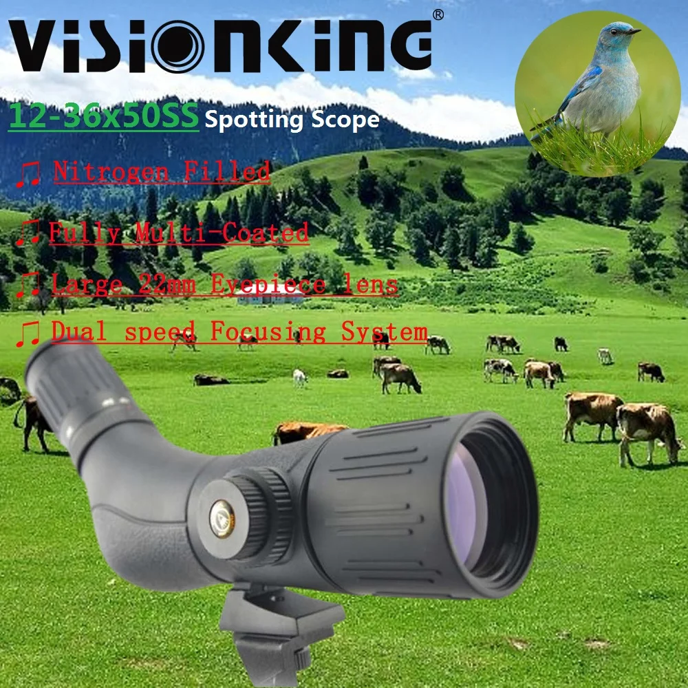 Visionking Double Speed 12-36x50 Spotting Scope Lightweight Professional Long Range Telescope For Camping Birdwatching Shotting