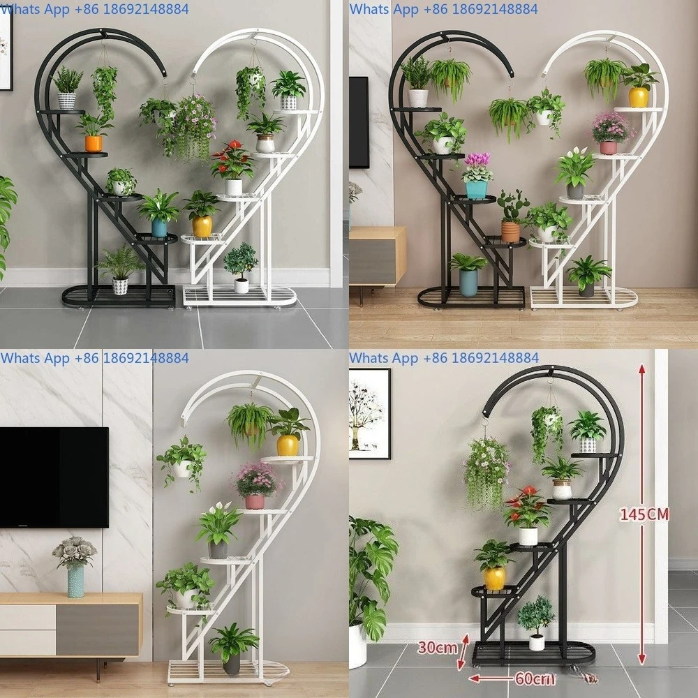 

Heart Shaped Plant Stand Multi Tier Floor Flower Rack for Indoor Balcony Living Room Succulents and Pothos