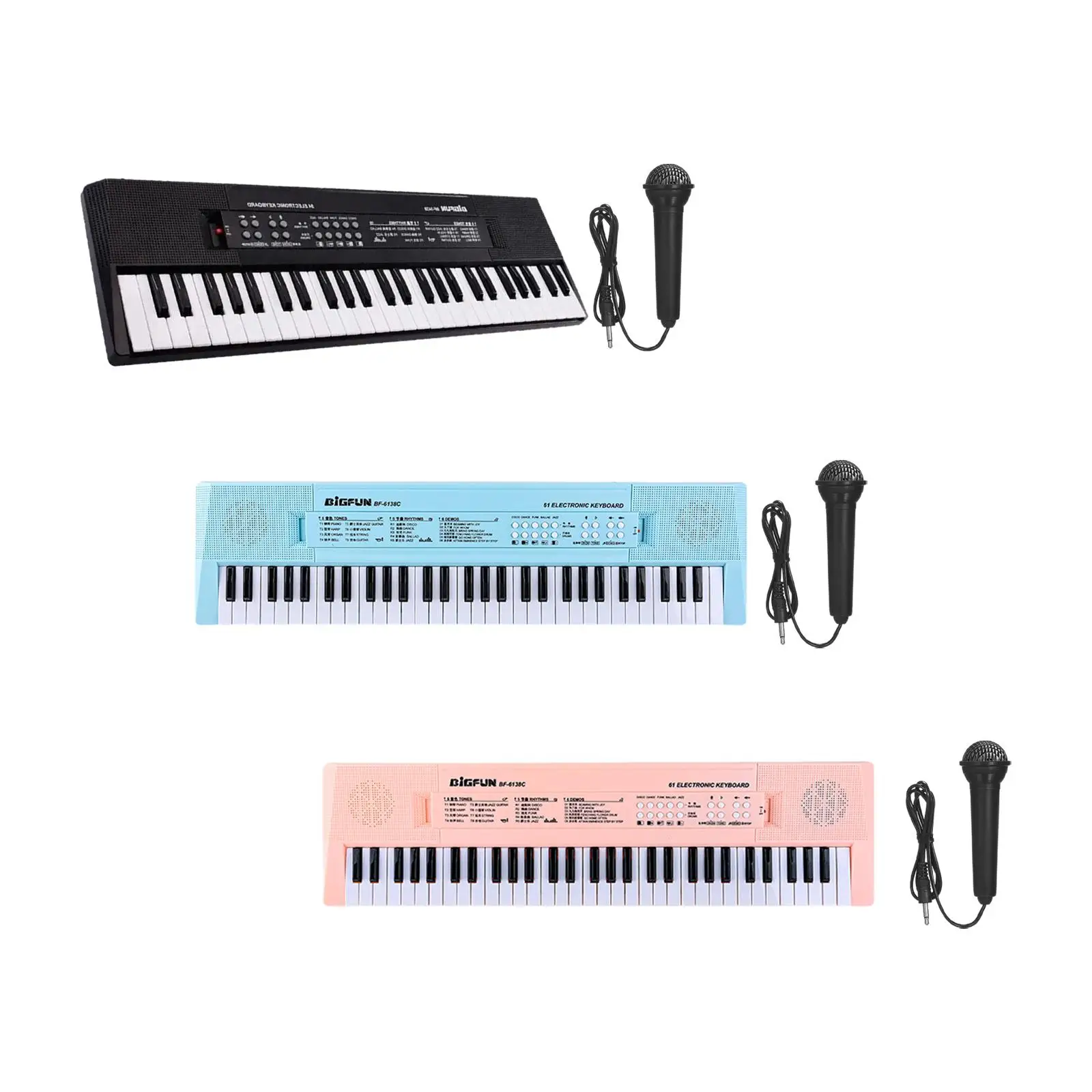 Keyboard Piano for Kids 61 Key USB Charging Practical Holiday Gifts Electronic Organ for Indoor Stage Party Teaching Girls Boys