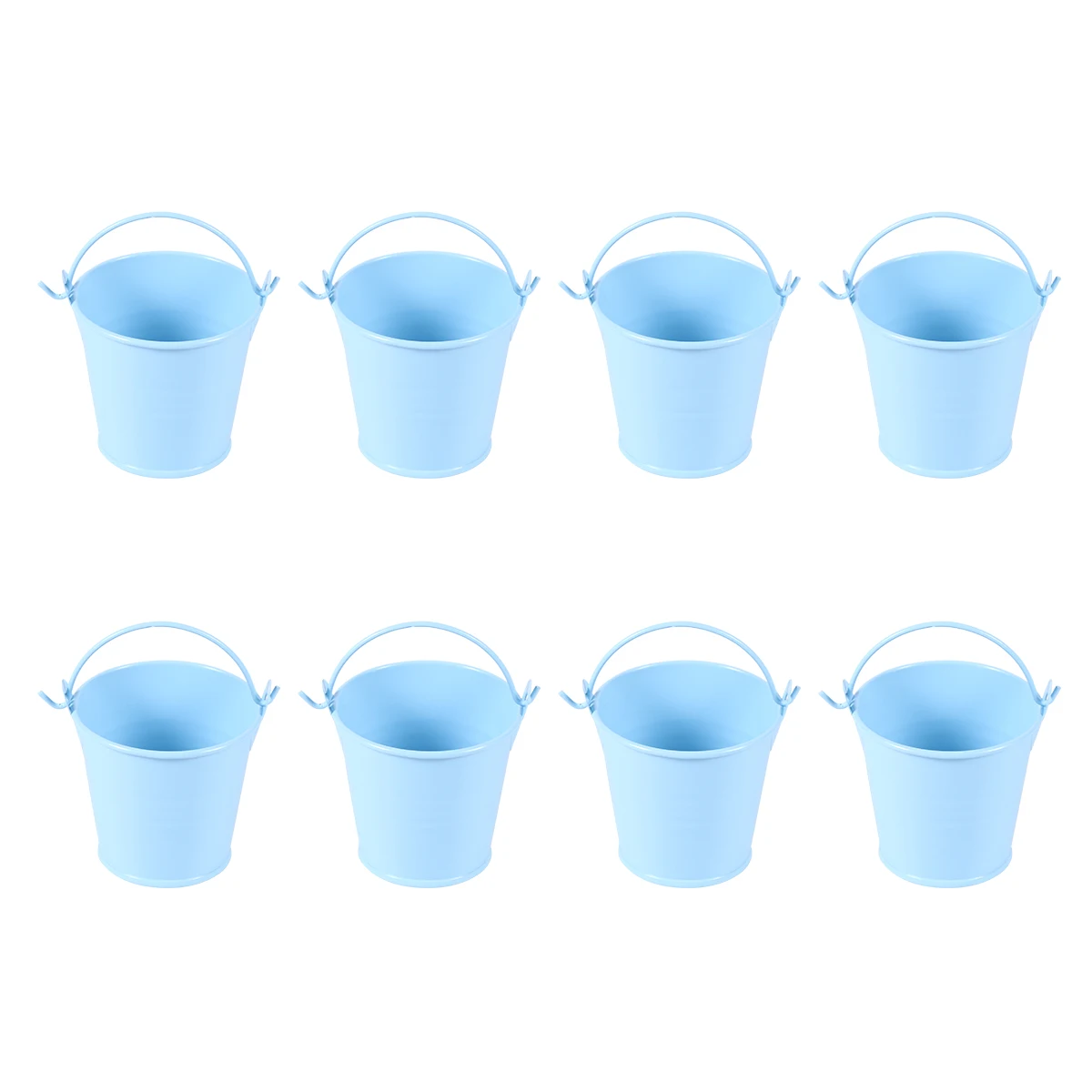 

8 Pcs Small Iron Bucket Candy Colored Buckets Metal Tin Slim Miniature Tinplate Flower Pot Planting Flowers
