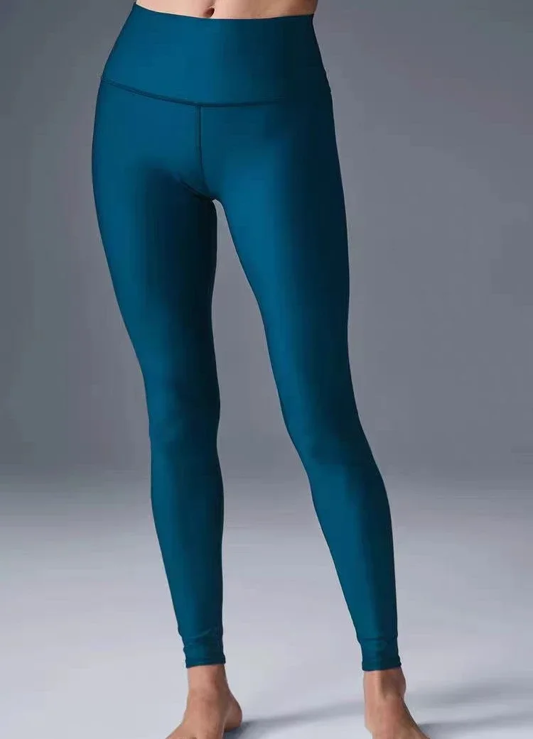 

Al Йога Брюки Женские Леггинсы с эффектом пуш-ап Колготки Air Lift Hip Slim Leg Фитнес Сплошной цвет Гладкие дышащие моделирующие брюки для пилатеса