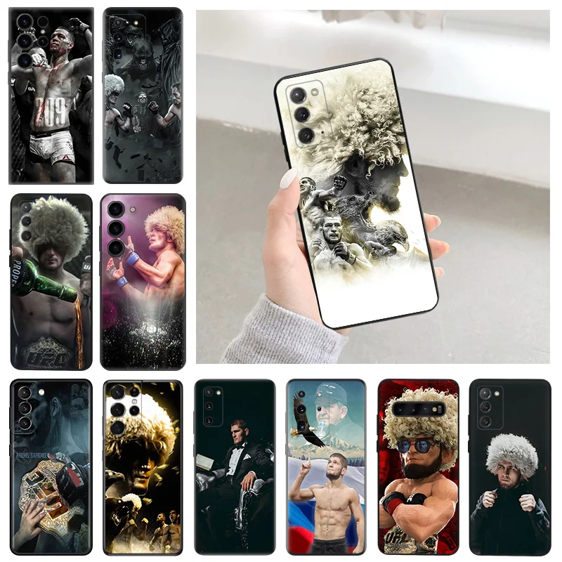 Cases For Samsung S24 Galaxy S21 FE S22 S23 Ultra 5G S20 Plus S10 Lite KHabib Nurmagomedov Luxury Soft Phone Case Cover