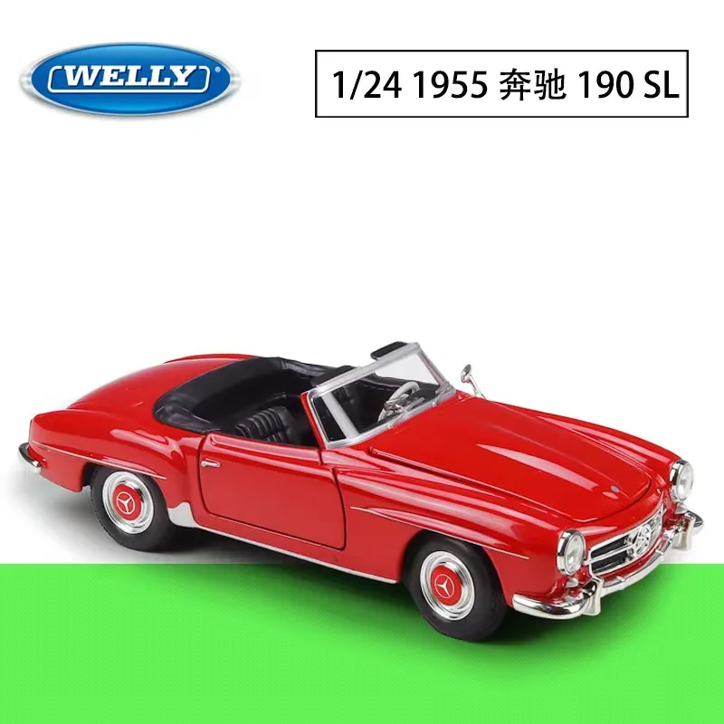 

New Product 1/24 Mercedes Benz 190SL Simulation Retro Alloy Car Model Handmade Toy Scene Matching Ornament Gift Collectibles