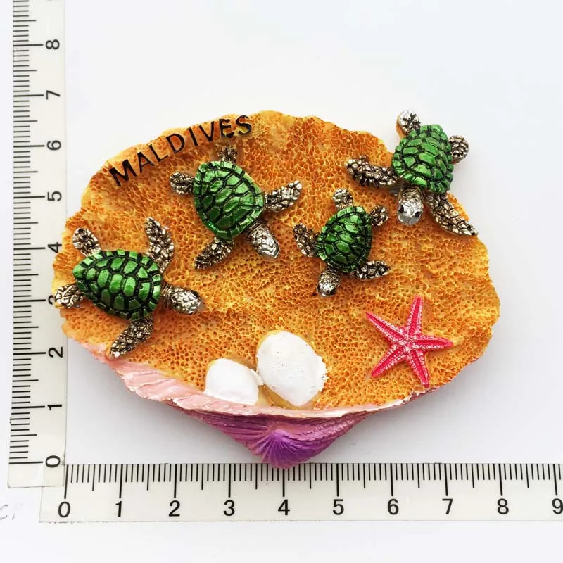 

Maldives Shell Fridge Magnet Cultural Landscape Resin Decoration Tourism Souvenir Message Sticker Crafts