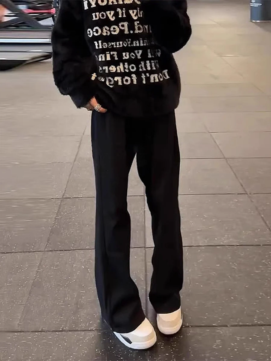 

Bla Slim Fit Jeans Men's Winter Thiened Fce Straight Leg Elastic mid High Waist Long Pants Youth Trendy Straight Tube