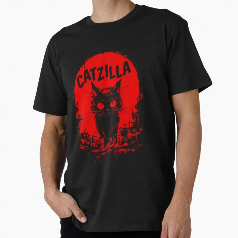 

Japanese cat 1223 Catzilla King of Monster Funny Cat Lover Gift t shirt for man Cute kitty y2k clothes All size Tops S-6XL