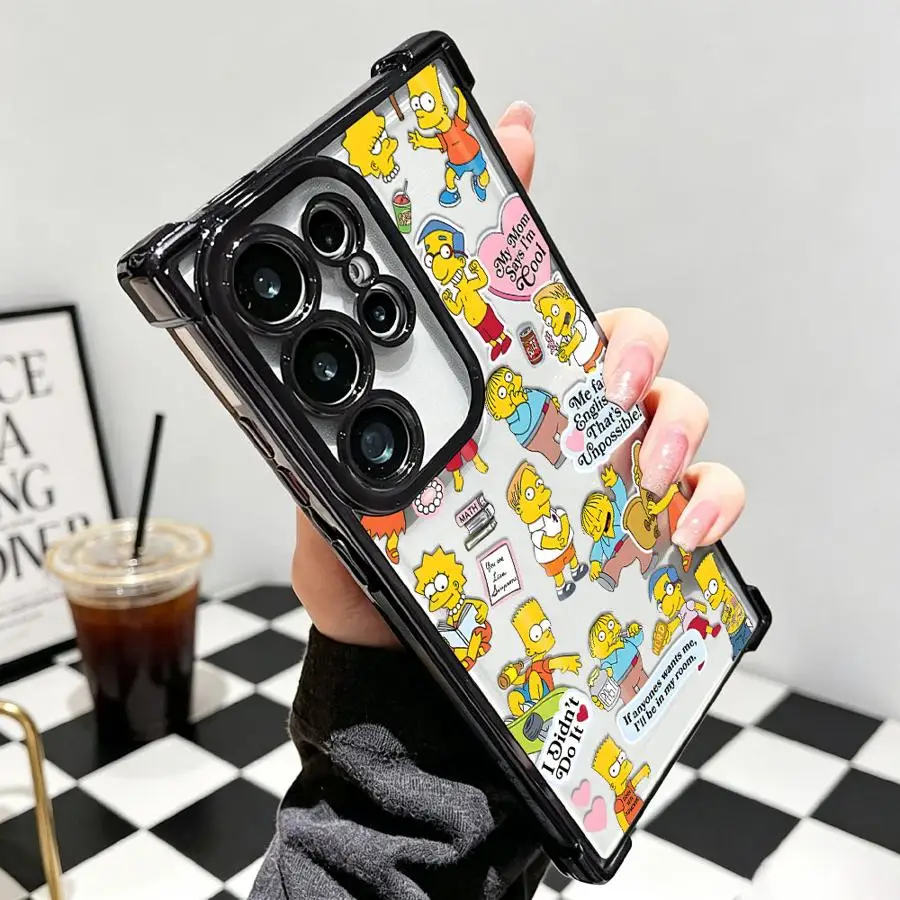Case for Samsung Galaxy S26 S20 FE S22 Ultra S23 S21 Plus S25 Edge S24 Phone Cover S-simpsons Cartoon - view 6