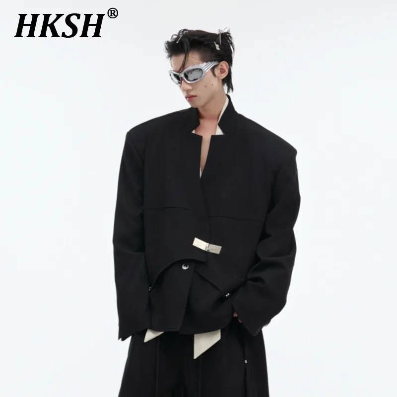 

HKSH Autumn New Men's Tide Niche Deconstruction 3D Design Sense Blazer Jacket Metal Buckle Silhouette High-end Chic Coats HK2605