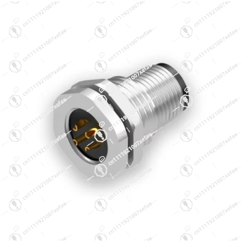 Circular connector 4-pin M12 B size plug Gold-plated panel-mounted welding Waterproof M12 B size 4-pin connector with live wire