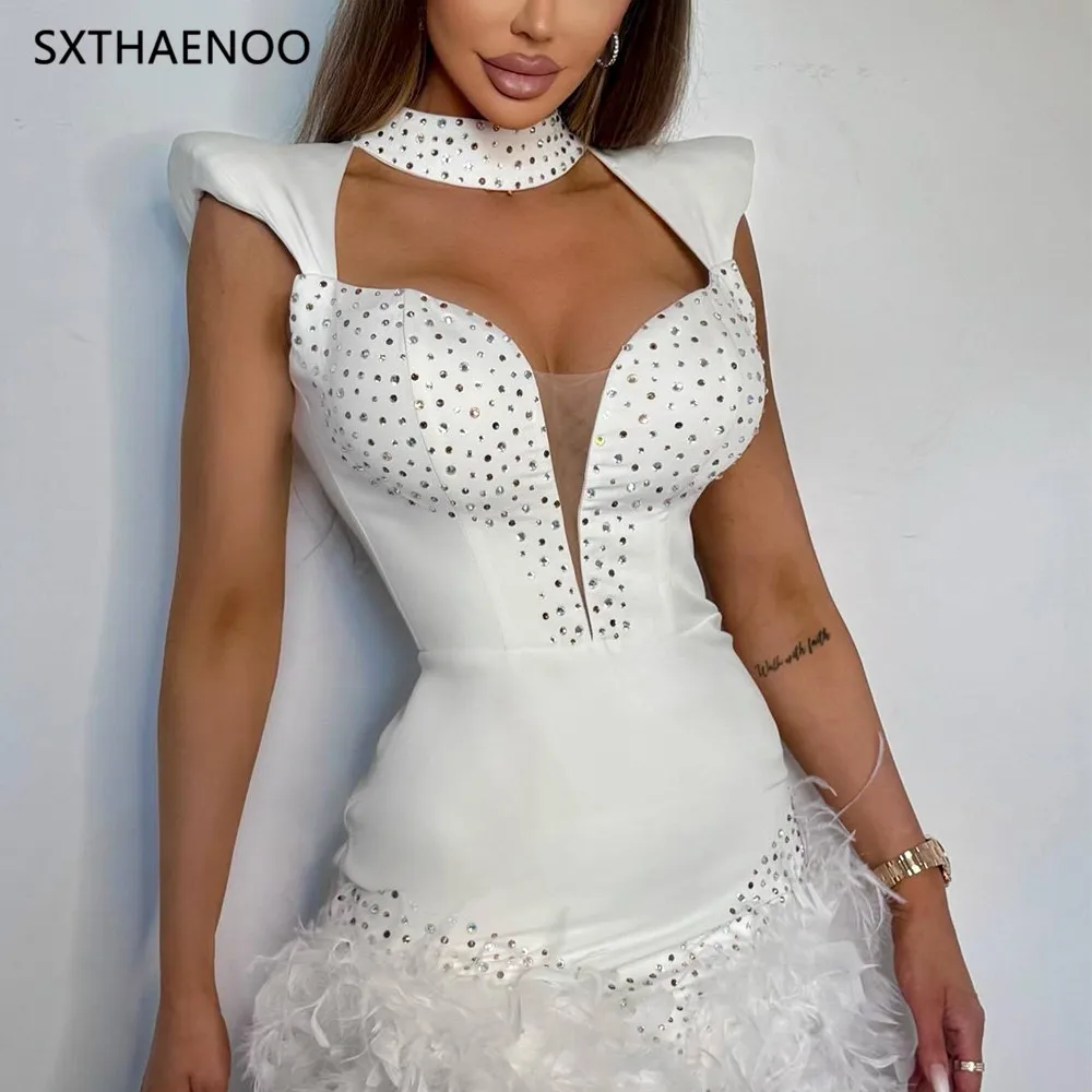 SXTHAENOO Sexy Strapless Bloemen Pailletten Lange Jurk Vrouwen Luxe Pailletten Bloem Backless Slanke Jurk Avondfeest Runway Gown Jurk