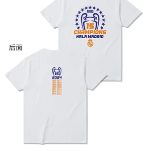 Real Madrid Futebol T-Shirt, Kurzarm-Fußballhemd, Final La Liga Champions League-Gewinnerin, Mbappe Bellingham Modric 12 Hauptverkaufs -Realtree -Shirt - №1