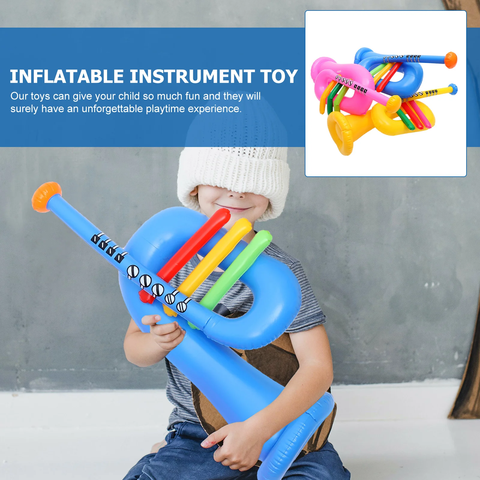 3-teiliges aufblasbares Musikinstrument-Spielzeug, tragbares Spielzeug, Dekorationen, PVC, Kinderzubehör, pädagogisches Spielzeug für Kinder