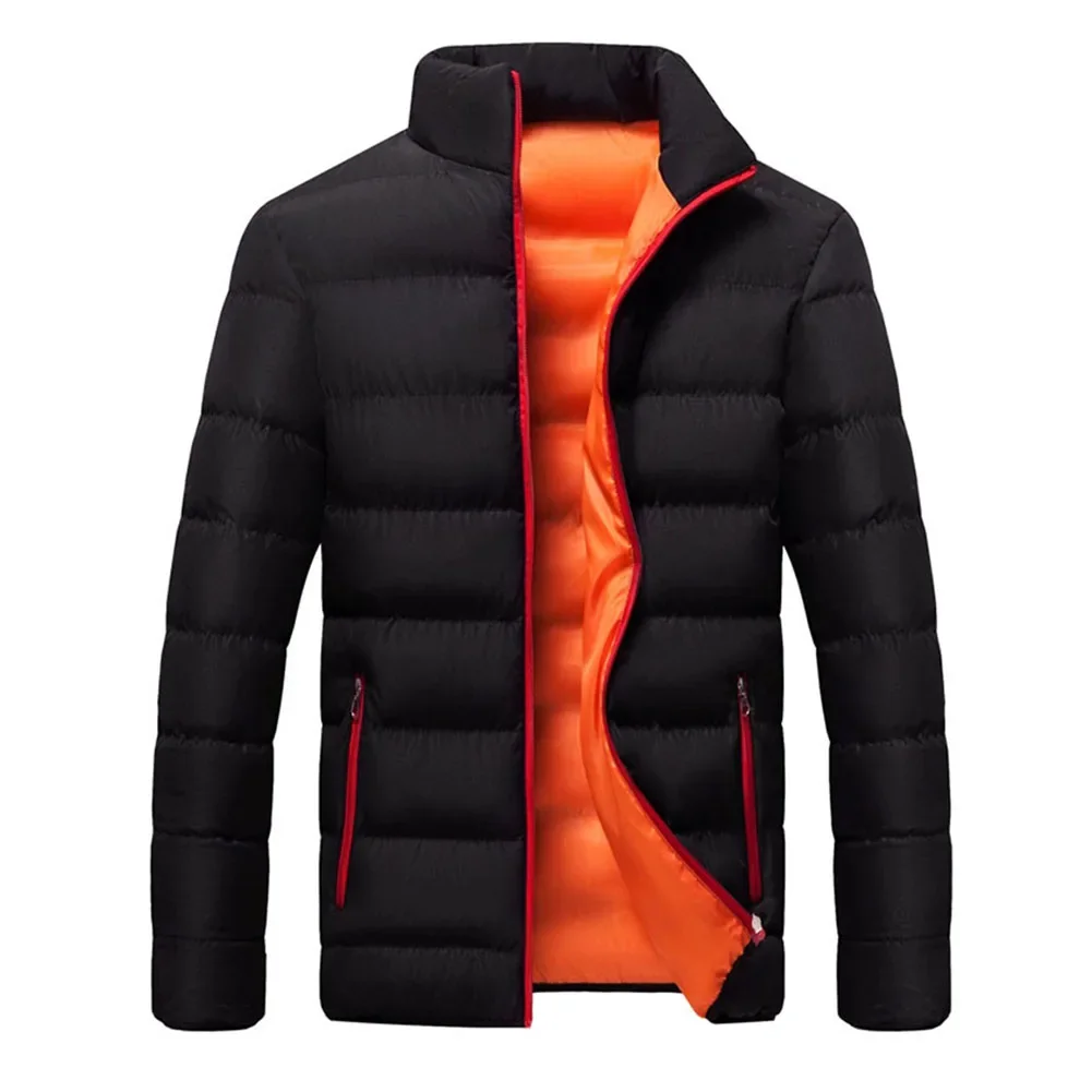 

Men's Stand Collar Short Coat With Down Cotton Padding Thickened Warm Jacket For Daily Casual Use In Spring Autumn And Winter
