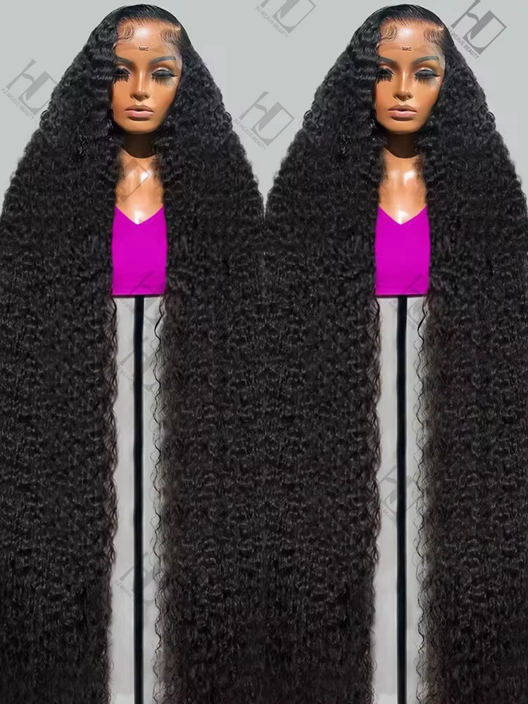 

Human Hair Deep Wave 200 Density 13x6 Curly Lace Front 13x4 Water Wave 30 40 Inch Wig Pre Plucked HD Lace Frontal Glueless Wigs