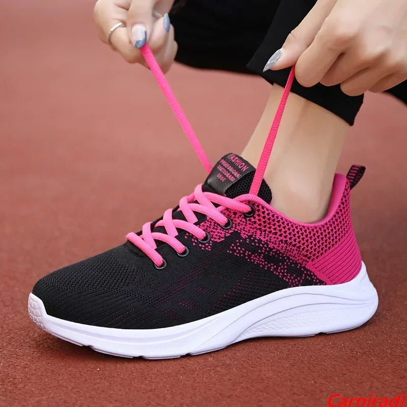 Autumn Flying Weave Fashion Running Shoes Women Breathable Sport Athletics Casual Sneakers Ladies Fitness Baskets Jogging Shoes