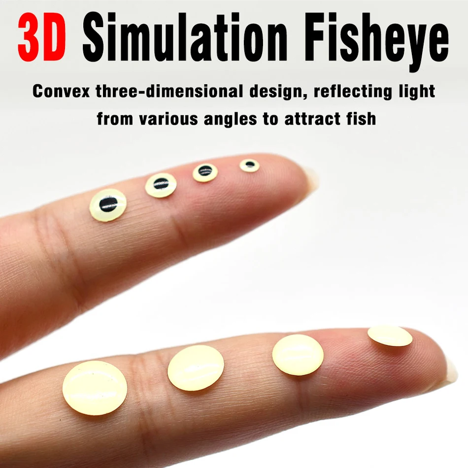 MNFT Gemischte Größe Leuchtende holografische 3D-Epoxidharz-Fischaugen zum Angeln Fliegen DIY-Köder Jig-Köder Wobbler Herstellungsmaterial 3 mm ~ 10 mm – Detail 6