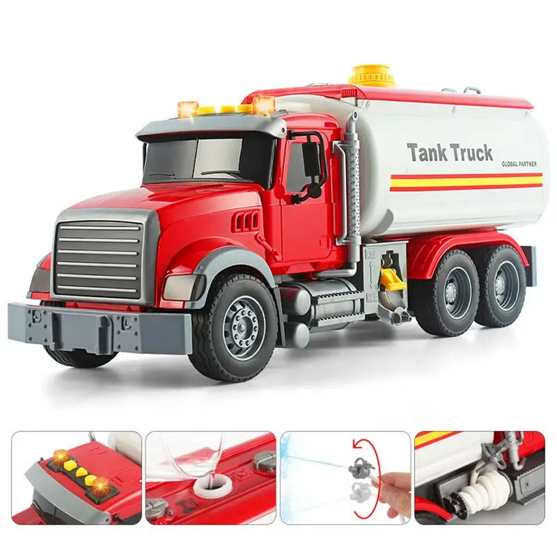 Water Truck Toy Trucks Toys For Boys With Sound & Light Store Water Tank Truck Add Water To Spray Car Toy Inertial With Water