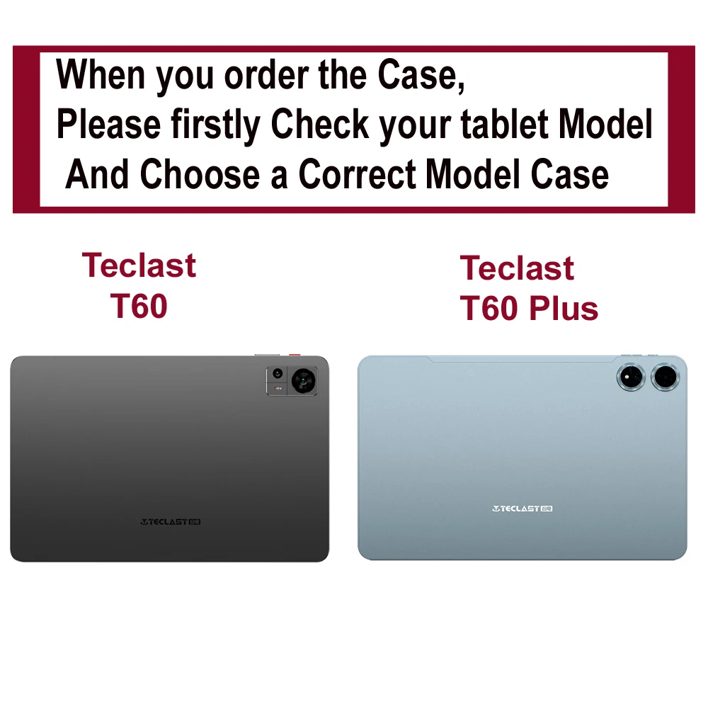 Teclast T60 Plus T60Plus Smart Case 12-inch Tablet Cover Flip Slim Protective PU Leather Hard Shell with Stand