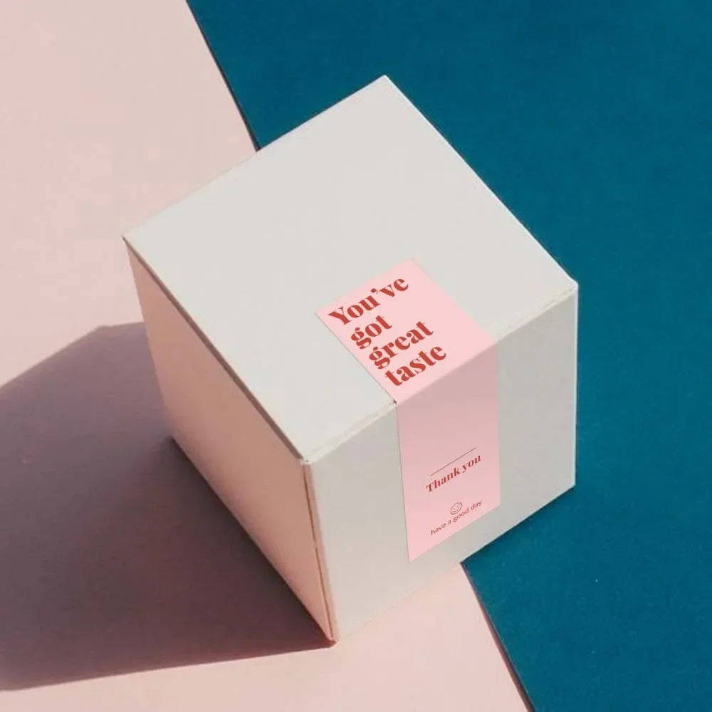 ملصقات ملصقات شكرًا لك ، سكرابوكينغ لصندوق هدايا الشركات الصغيرة ، ديكور للتعبئة ، شكرًا لطلبك ، صوفي لكل لفة