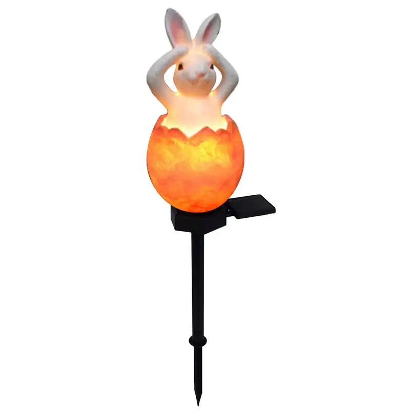 Luci solari del palo di pasqua luci solari del paesaggio per esterno luci di terra Decorative a LED impermeabili uovo di pasqua e Design del coniglietto