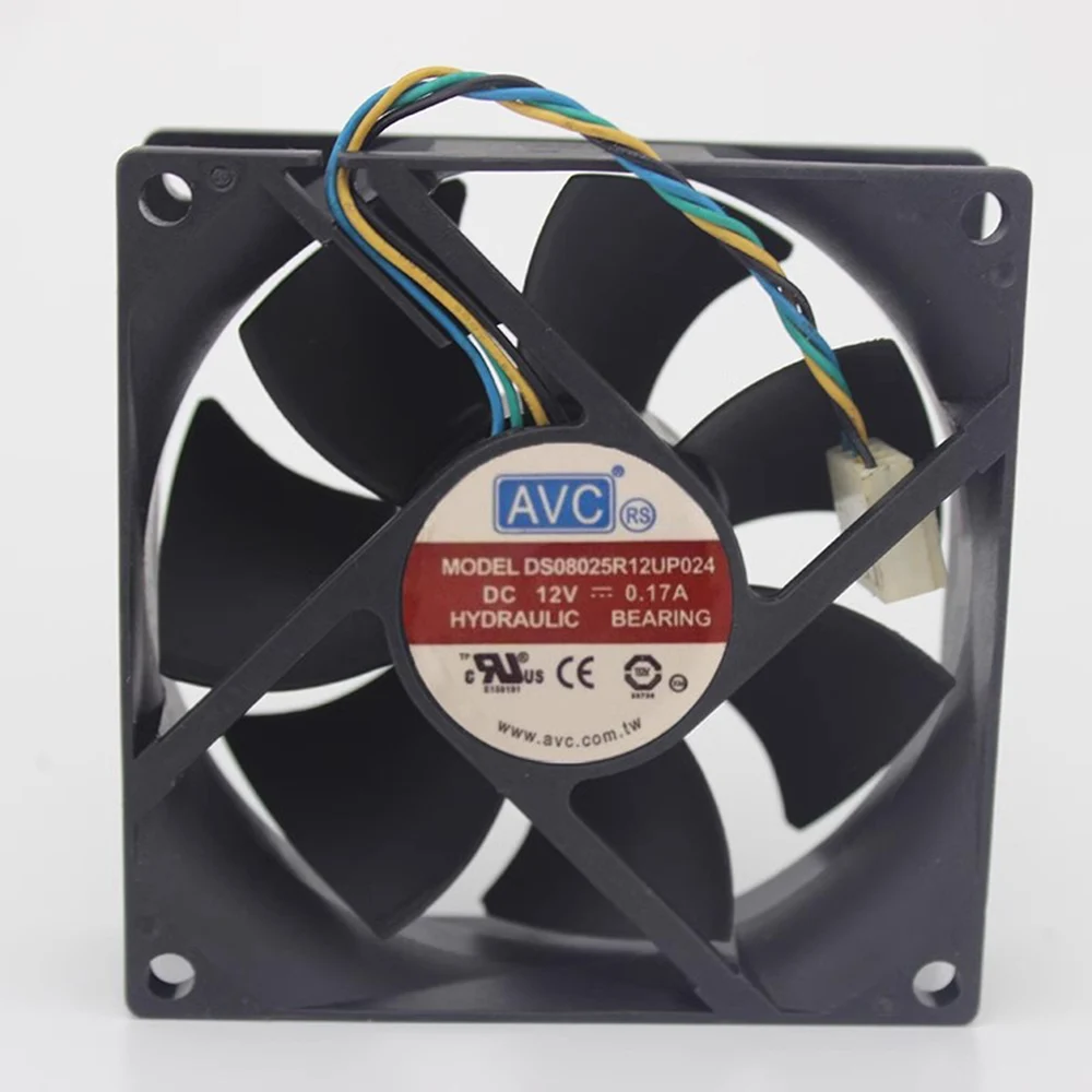 

Для AVC DS08025R12UP024 8025 80 мм 12 В 0,17 А ШИМ-управление скоростью 4-линейный бесшумный вентилятор охлаждения процессора