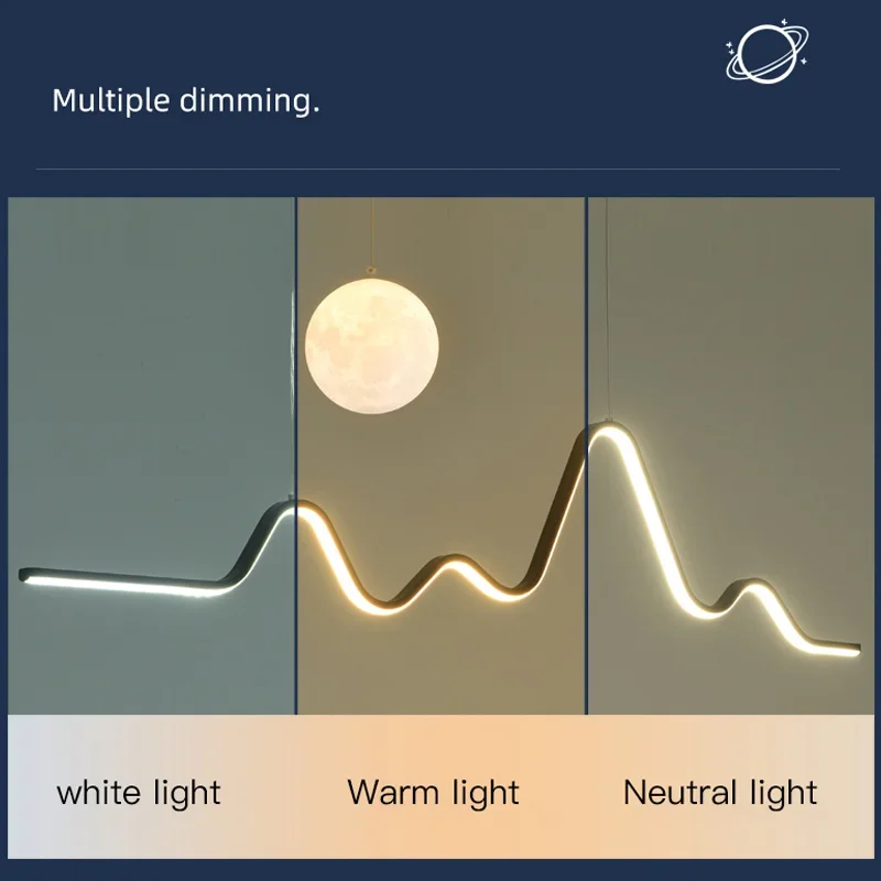 2023 Eettafel Moderne Led Hanglamp Lamp Voor Eetkamer Keuken Bar Designer Lijn Kroonluchter Verlichting Decor