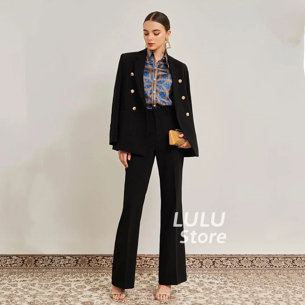 

Women Blazer Pant Suit Slim Fit Black High Quality Outerwear Formal Trouser Female Business Evening Dress Work 2 Piece Set