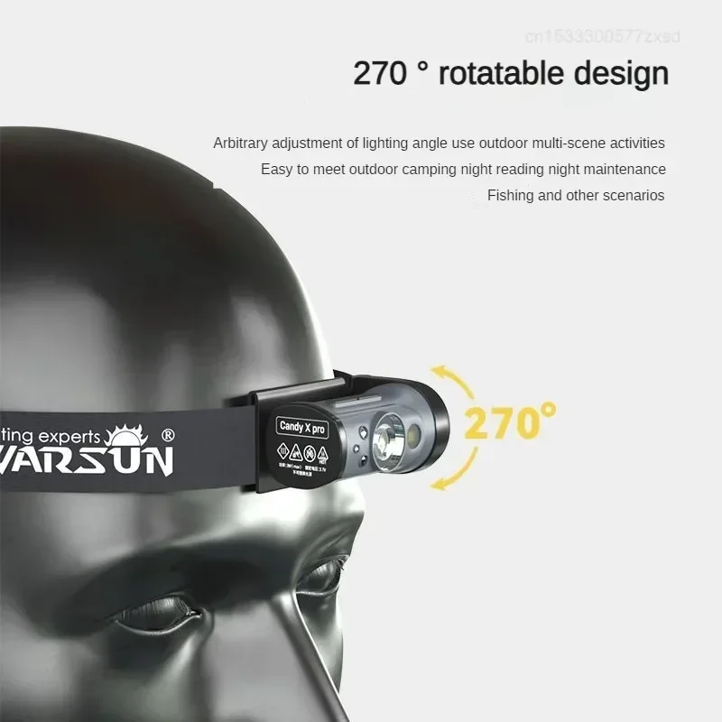 Imagem -04 - Xiaomi Warsun Farol Tipo-c Recarregável Portátil Rotativo Luzes de Caça Lanterna Led Pesca Frente Luz da Bicicleta