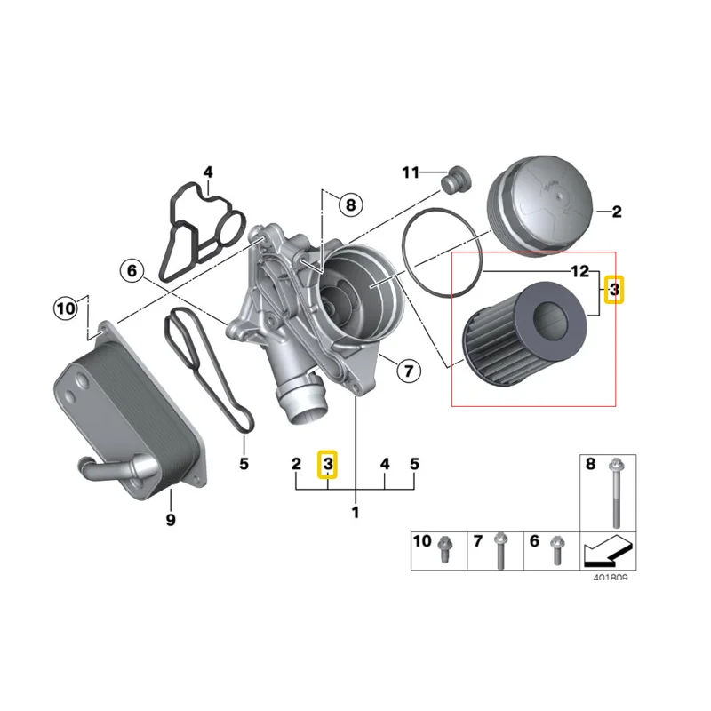 11427640862 Fit BM 3/4/5 Series Z4 X1 X4 328i 428i 528i Engine Oil Filter Kit  11428683204 11427953125 11427634291 11427618461