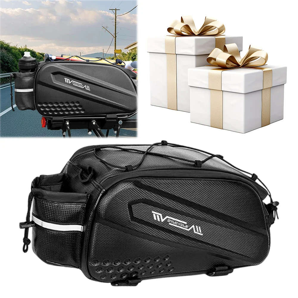 

Bike Rear Rack Bag Bicycle Trunk Bag Waterproof Multifunction Bike Cargo Bag Hard Shell Large Capacity Cycling Accessories