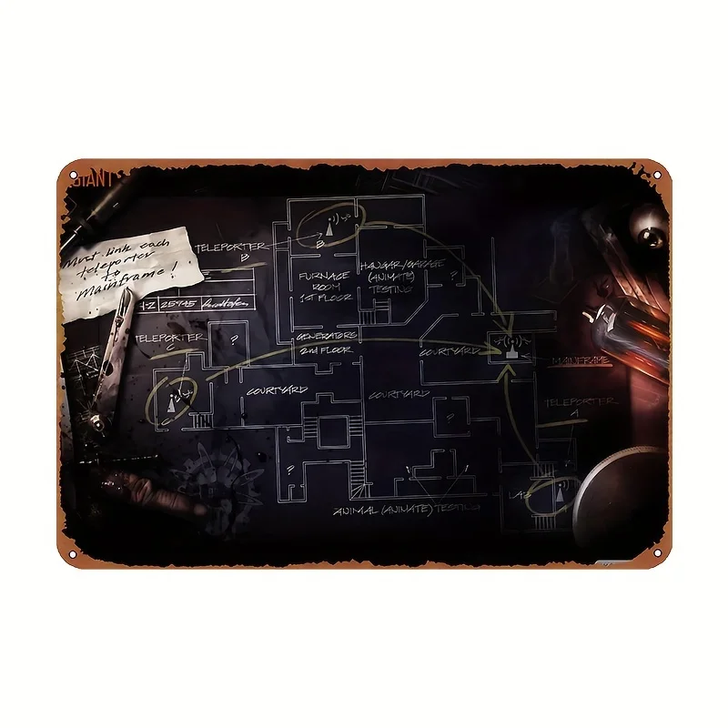 Black Ops 3 Zombies Metal Tin Sign, es, Iron Wall Art, Pre-Drilled, Weather-Resistant Foil Engraved, for Garage, Game Room, Man