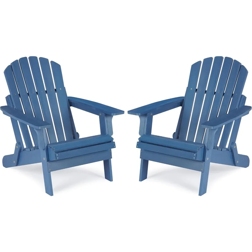 

Набор из 2-х уличных деревянных стульев Адирондак с предварительно собранной спинкой и сиденье, стул для патио для сада, заднего двора, лужайки, бассейна