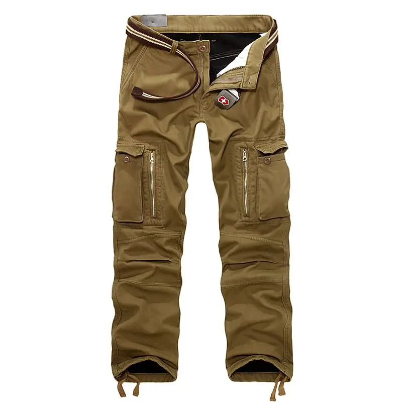 

Winter Men Casual Multi Pockets Military Baggy Tactical thicken Fleece Pants Men's Cargo Trousers Loose thermal Warm pants 29-40