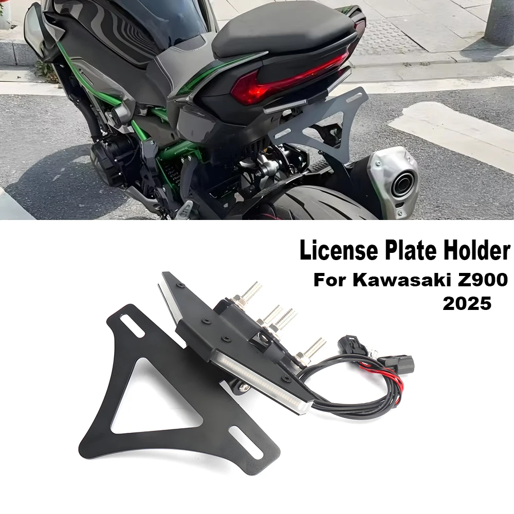 

For Kawasaki Z900 Z 900 z900 2025 Motorcycle Rear Short Tail Tidy License plate holder Frame Turn Signal light
