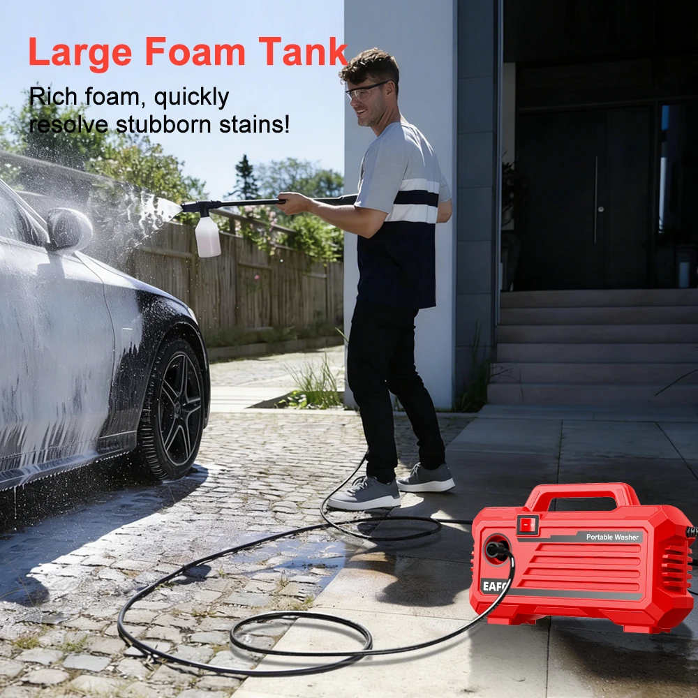 EAFC Newest 2000W Electric High Pressure Washer Powerful Car Wash Gun 200Bar Home&Car Wash Cleaning Machine For Garden Washing