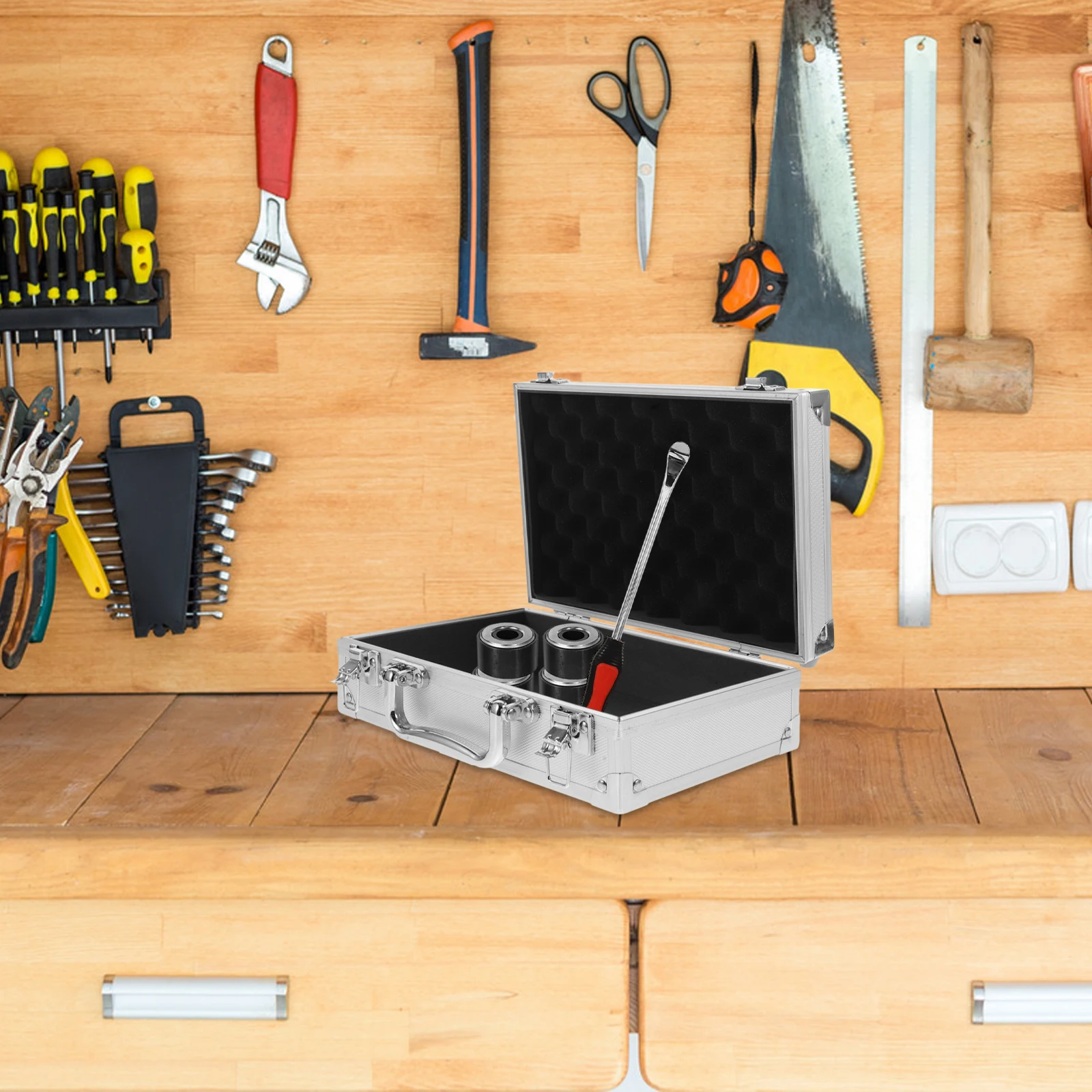 

Handheld Aluminium Alloy Toolbox Multi-Functional Portable Tools Box Small Capacity Storage Box Tool Organizer Carrying Case