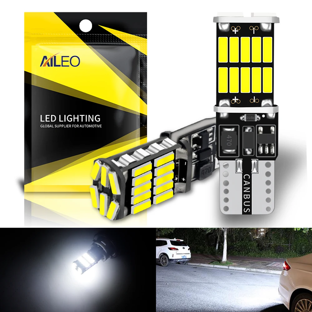 AILEO T10 LED W5W LED CANBUS 1000LM Parking Position Side Marker Bulbs 26X4014 SMD White Yellow Red Ice Blue 12V Signal Lamp