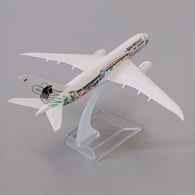 16cm logam Aloi AEROMEXICO udara Meksiko Model pesawat terbang betina 787 Model pesawat terbang Model pesawat terbang skala 1/400"