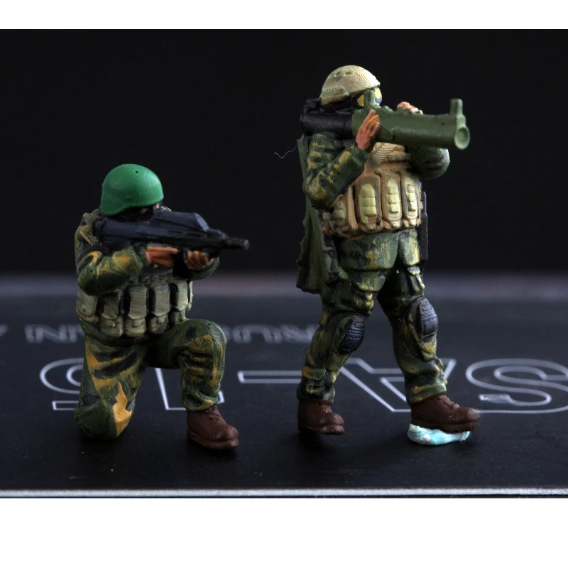 

1:72 Scale Model 8Pcs Realistic Action Figure Heavy Weapons Team Group Soldiers DIY Scene Accessory Collection Display Gifts