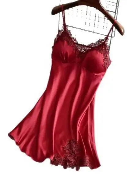 Pure Desire Stijl Satijn Zijde Sexy Band Jurk Kanten Rand Dunne Vrouwen Backless Diepe V Bretels Mouwloze Effen Kleur Jurk UUCV