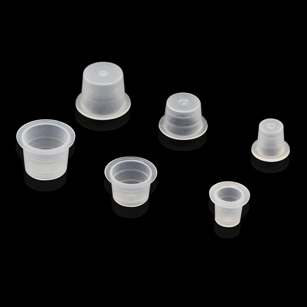 100pcs Disposable Microblading Tattoo Ink Cups Soft Silicone Eyebrow Makeup Pigment Holder Container Caps Tattoo PMU Accessories