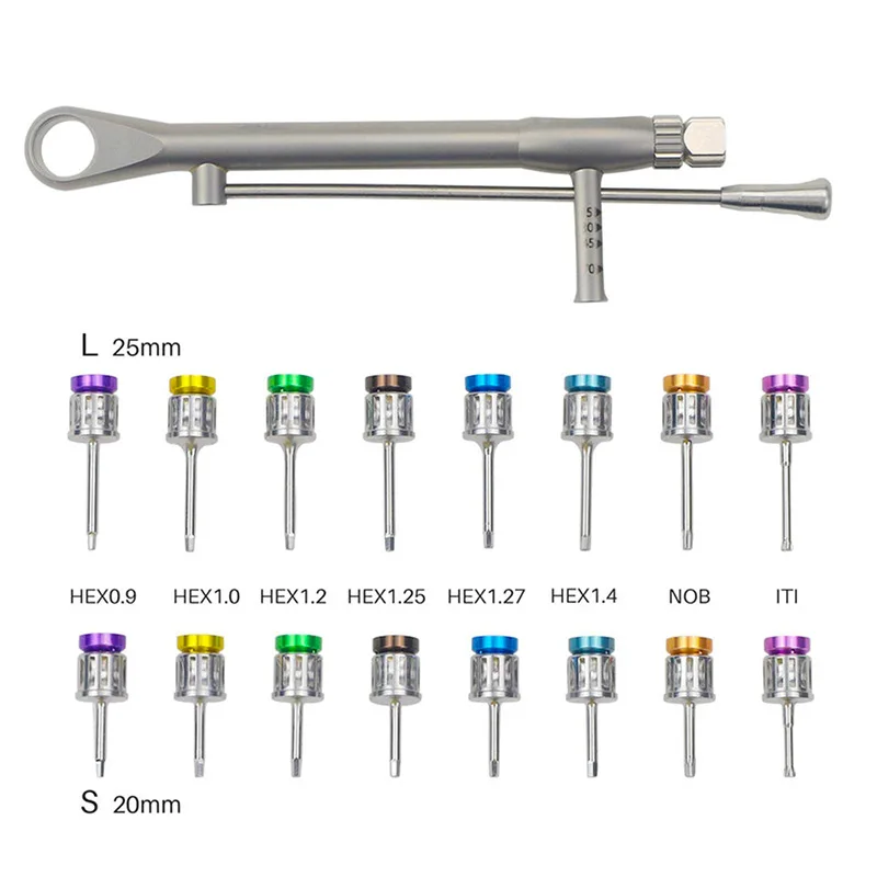 Kit prothétique de tournevis à couple pour implant dentaire, tournevis à cliquet, outils de réparation universels pour implant dentaire, 10-70NCM